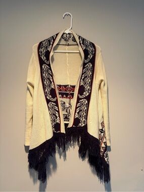 Poof! Cream and Navy Knit Cardigan